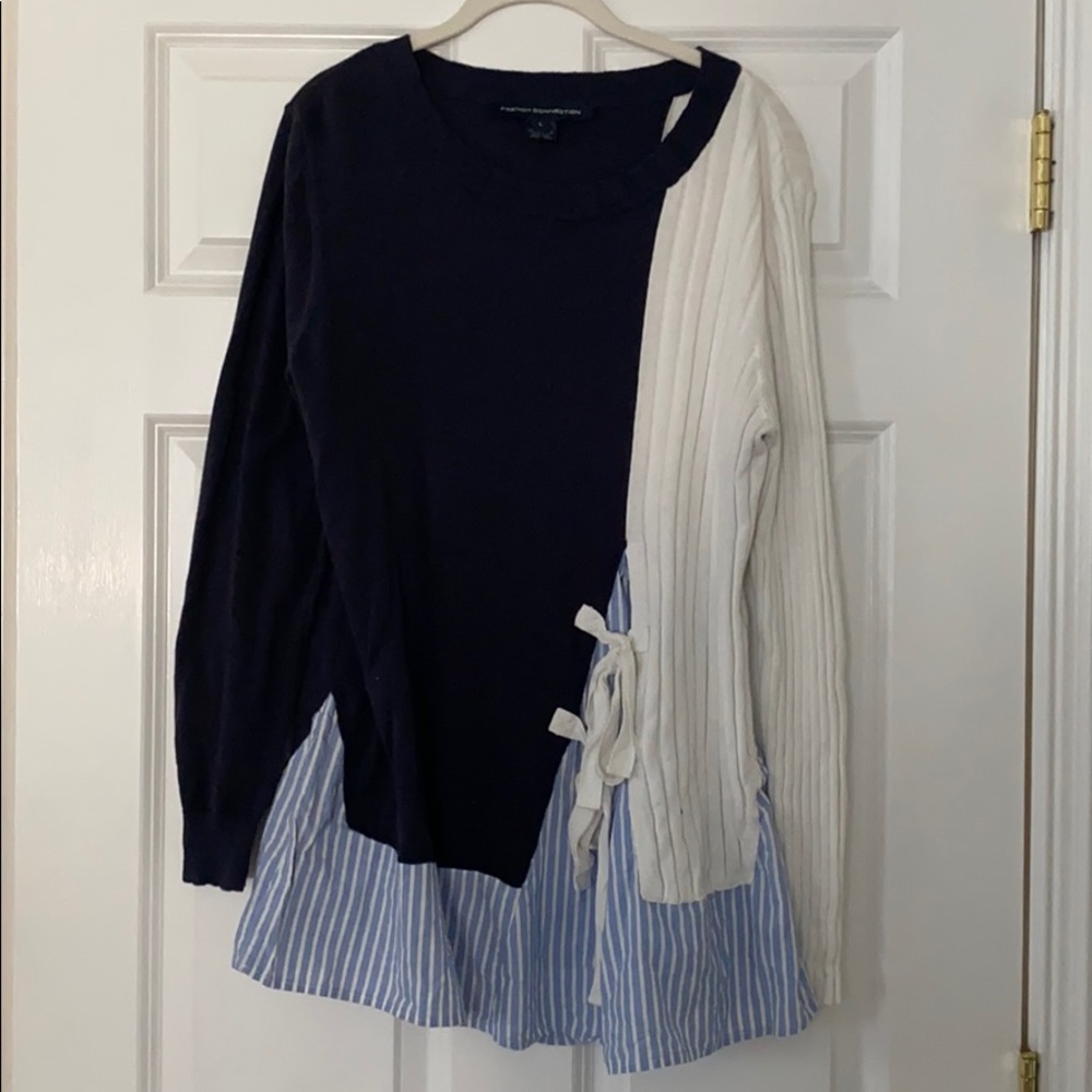 French Connection mixed media sweater